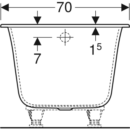554.006.01.1 Прямоугольная ванна Geberit Soana, узкий край Geberit  - Вид №20