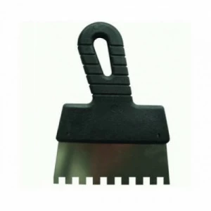 Шпатель зубчатый 100мм зуб 4х4мм с пластмассовой ручкой СИБРТЕХ