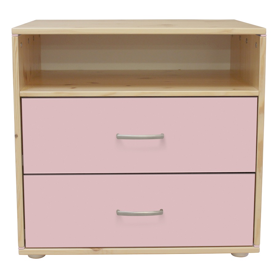 Комод Flexa Classiс storage с 2 выдвижными ящиками и 1 полкой, лакированный/розовый 812431456 - Вид №1