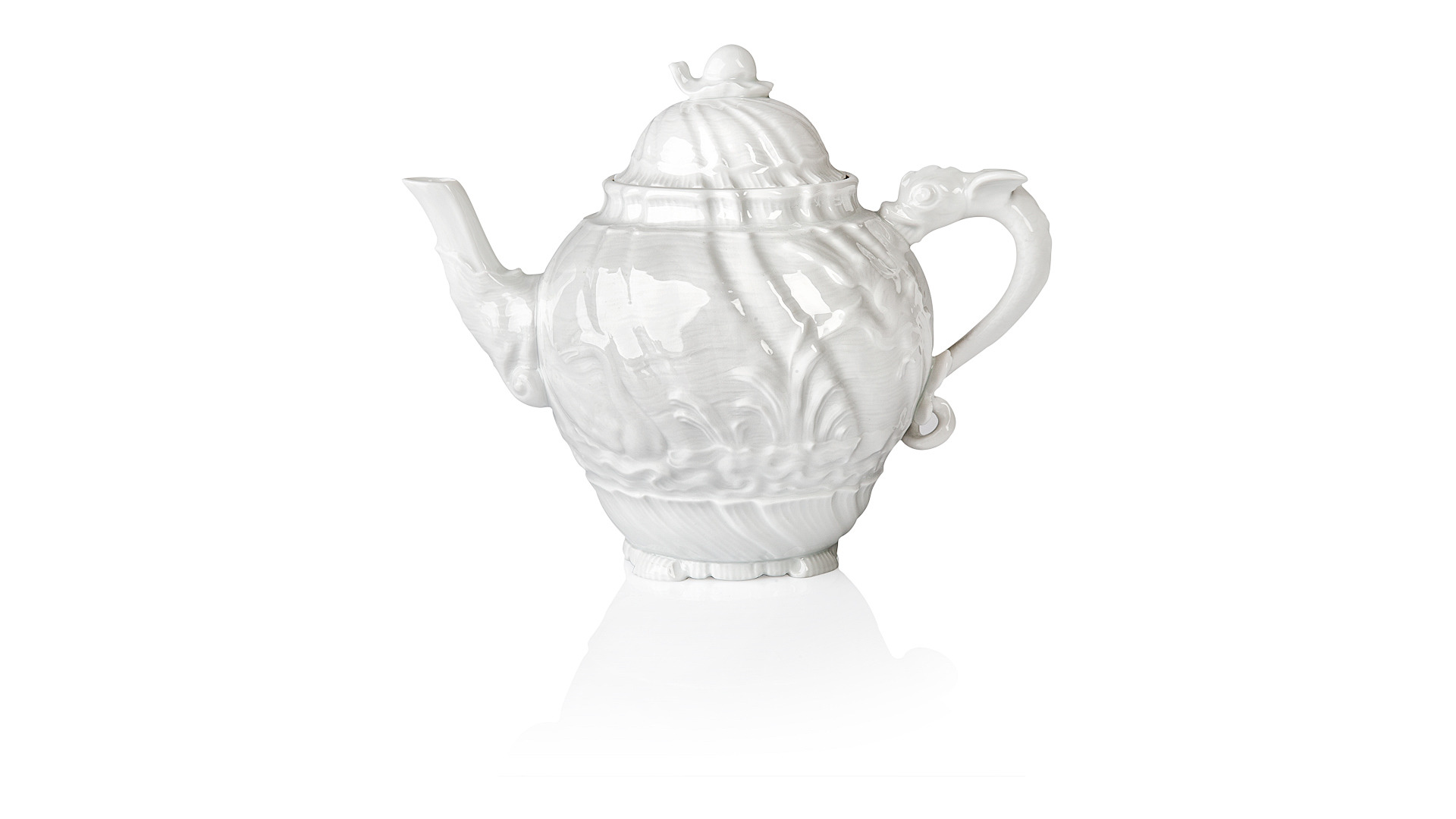 10666089 Meissen Сервиз чайный "Лебединый сервиз" (белый рельеф) на 6 персон 15 предметов Фарфор  - Вид №1