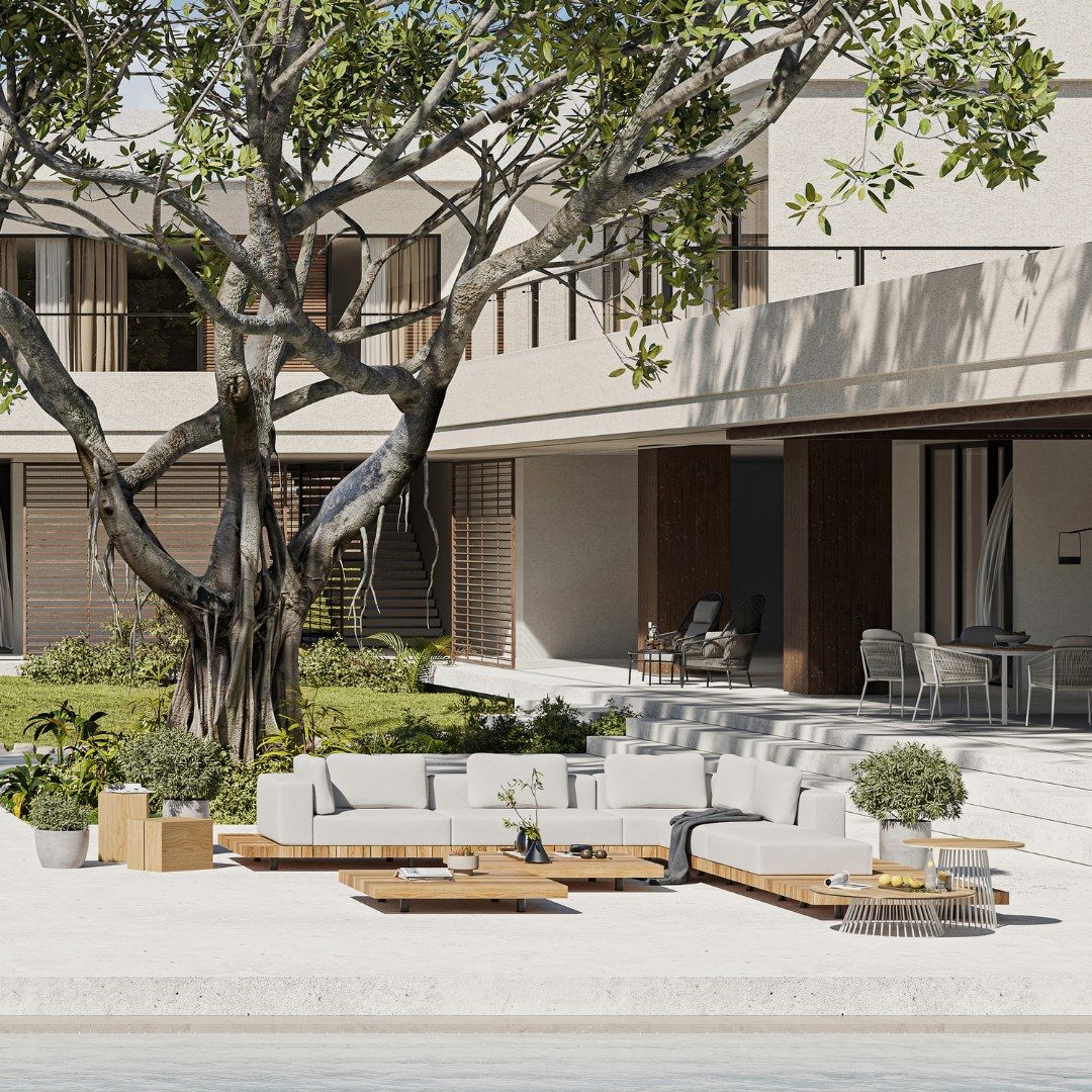 Низкий квадратный стол из тикового дерева solpuri Плато ARCH-00014566 - Вид №2