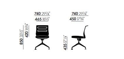 4-спицевое тканевое мягкое вращающееся офисное кресло VITRA AC 5 ARCH-00003338 - Вид №4