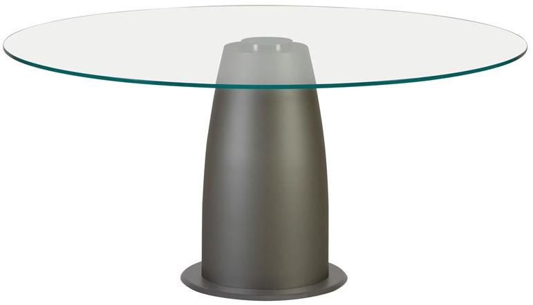 Tonin Casa Круглый стеклянный стол с основанием из окрашенной стали sun-id-1409451 - Вид №3