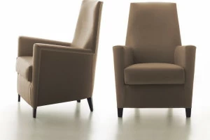 Verzelloni Съемное кожаное кресло с высокой спинкой Calvino