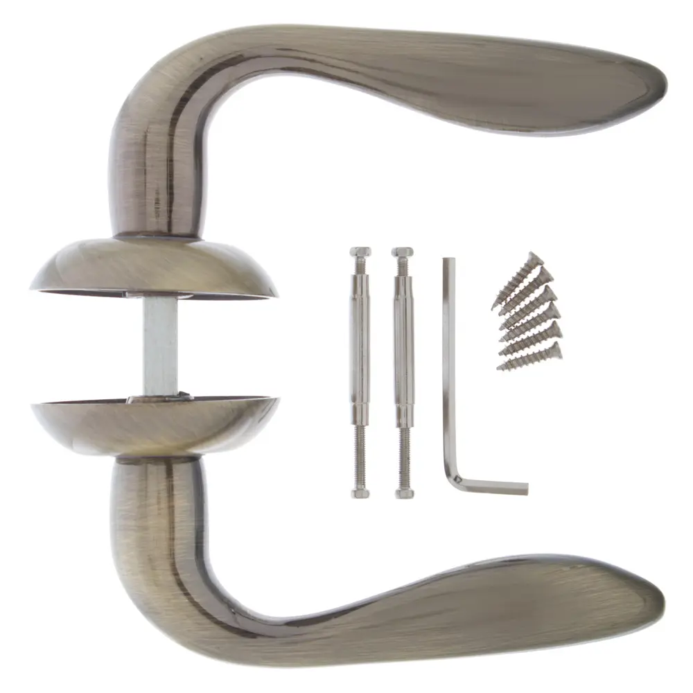 Ручки дверные на розетке Puerto AL 504-08, алюминий, цвет античная бронза STLM-2057373 - Вид №2