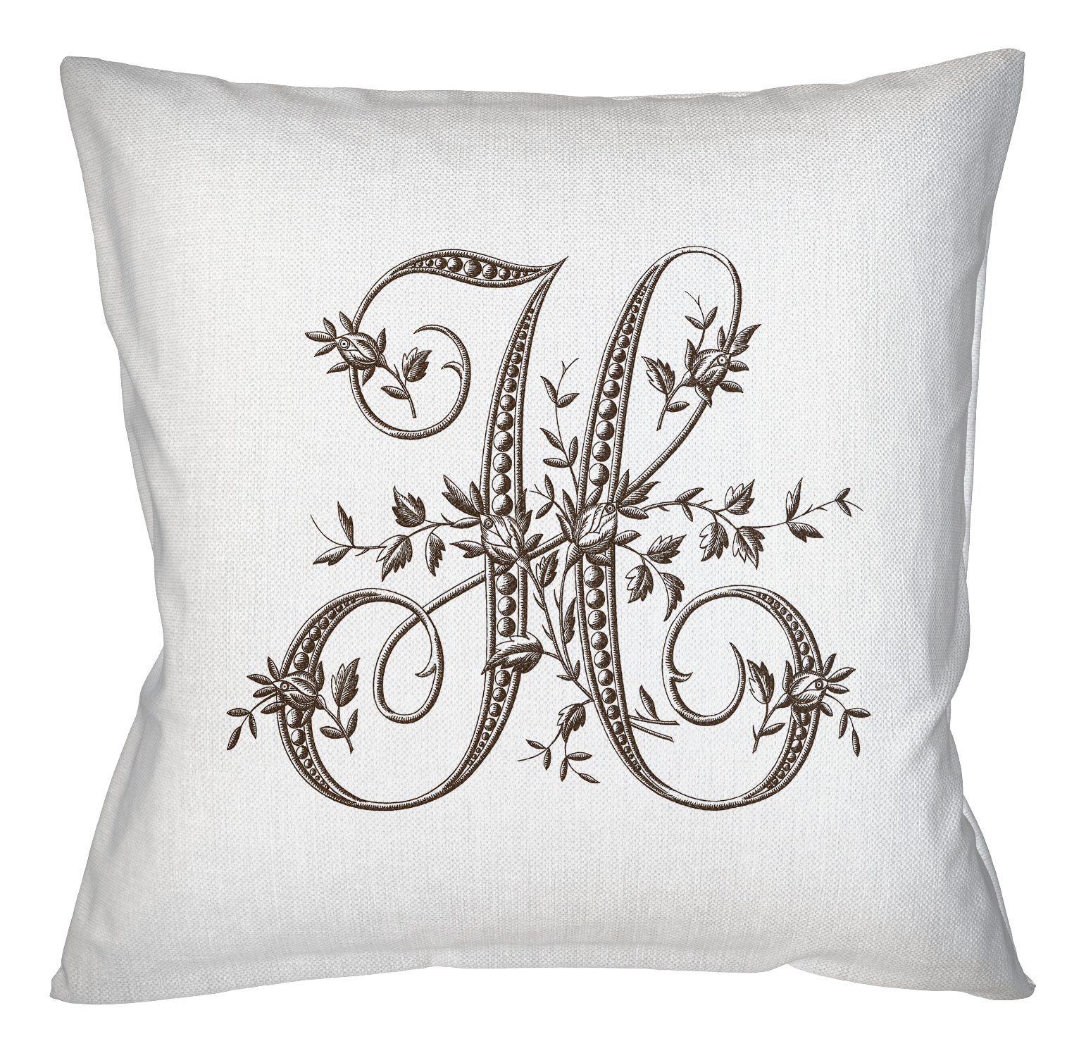 21080547 Арт-подушка «Монограмма буквы H» Object Desire Азбука мечты 