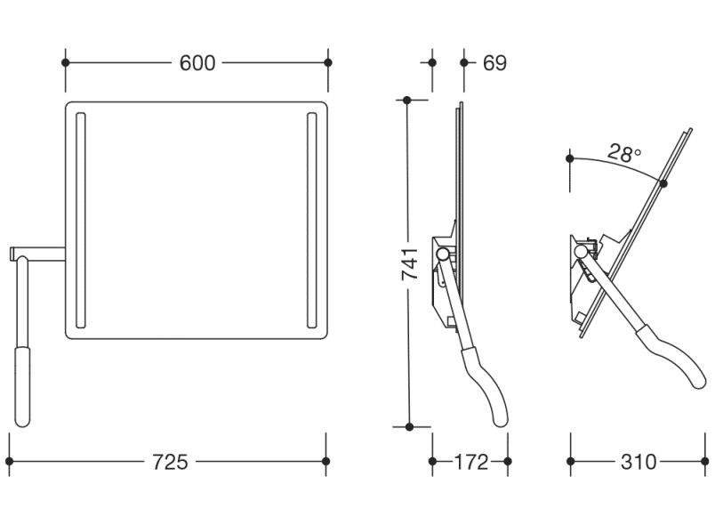 802.01.400L Светодиодный наклон HEWI Spiegel  - Вид №16