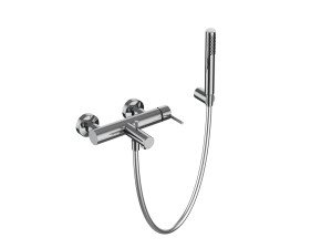 Настенный смеситель для ванны с 2 отверстиями и ручным душем