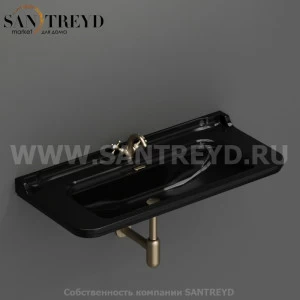 4144K6 Подвесная раковина настенная прямоугольная Kerasan Waldorf черная