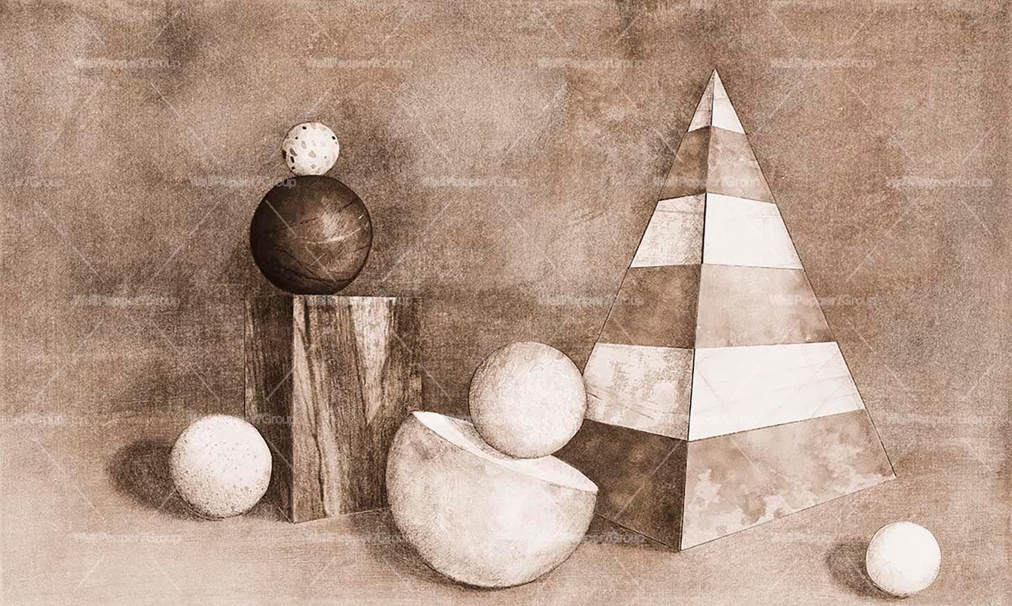 Геометрические обои ПВХ бесплатно, экологически чистые, моющиеся WallPepper STILL LIFE ARCH-00133877 - Вид №3