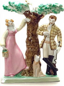 10643288 Дулевский фарфор Скульптура "Барышня-крестьянка" (фарфор) Фарфор