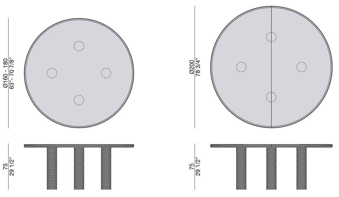 Круглый обеденный стол из грецкого ореха Porada Soul ARCH-00067279 - Вид №2