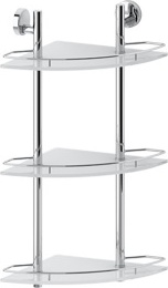 073 Полка угловая с ограничителем 28 см тройная (стекло) LUX FBS Luxia