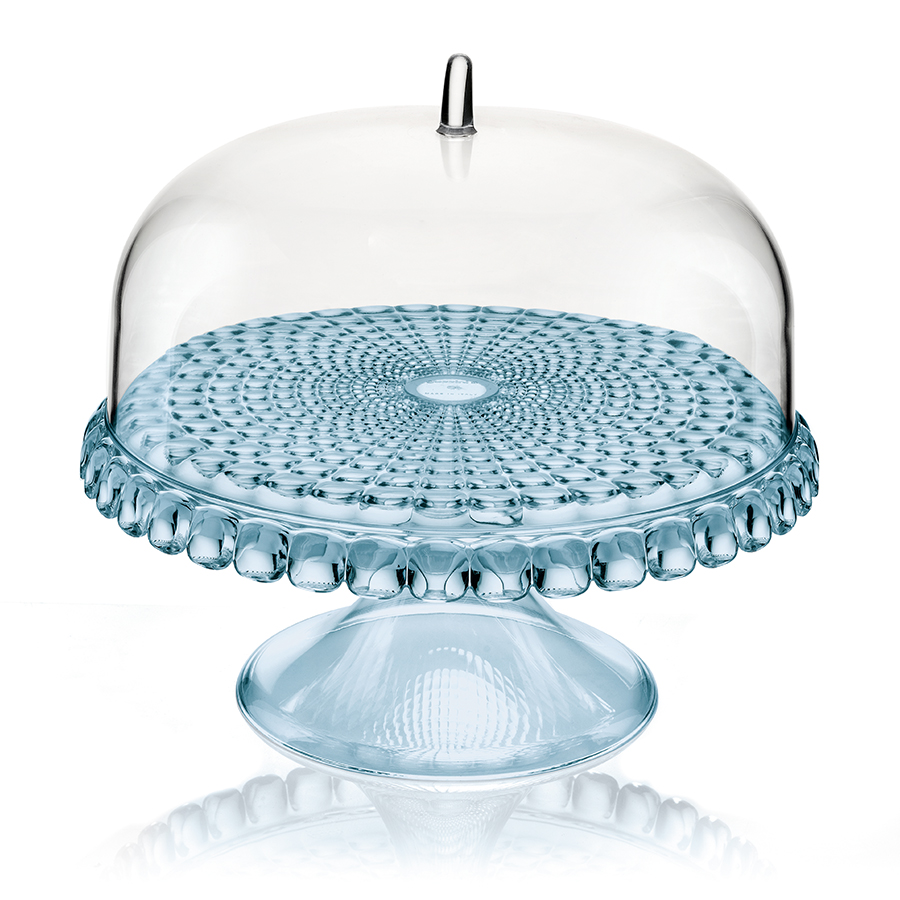 19940181 Блюдо для торта с крышкой, tiffany, D30 см, голубое Guzzini 