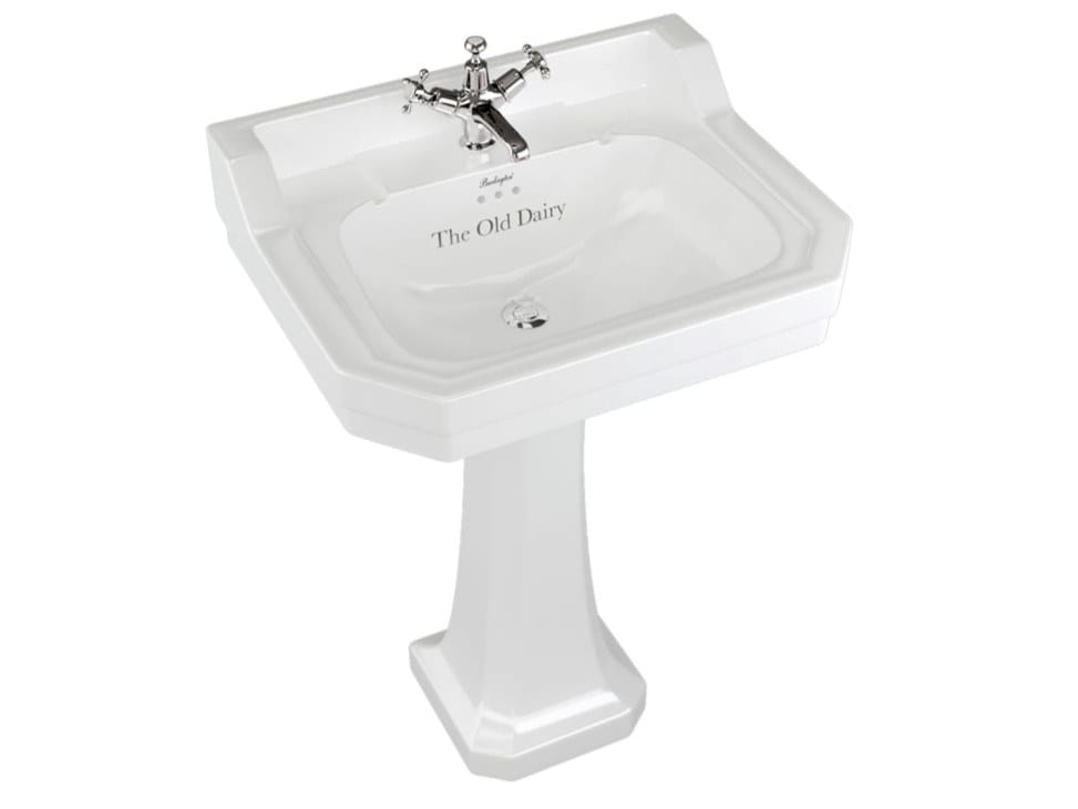 Прямоугольный умывальник из стекла на колонне Burlington На заказ ARCH-00060757 - Вид №2