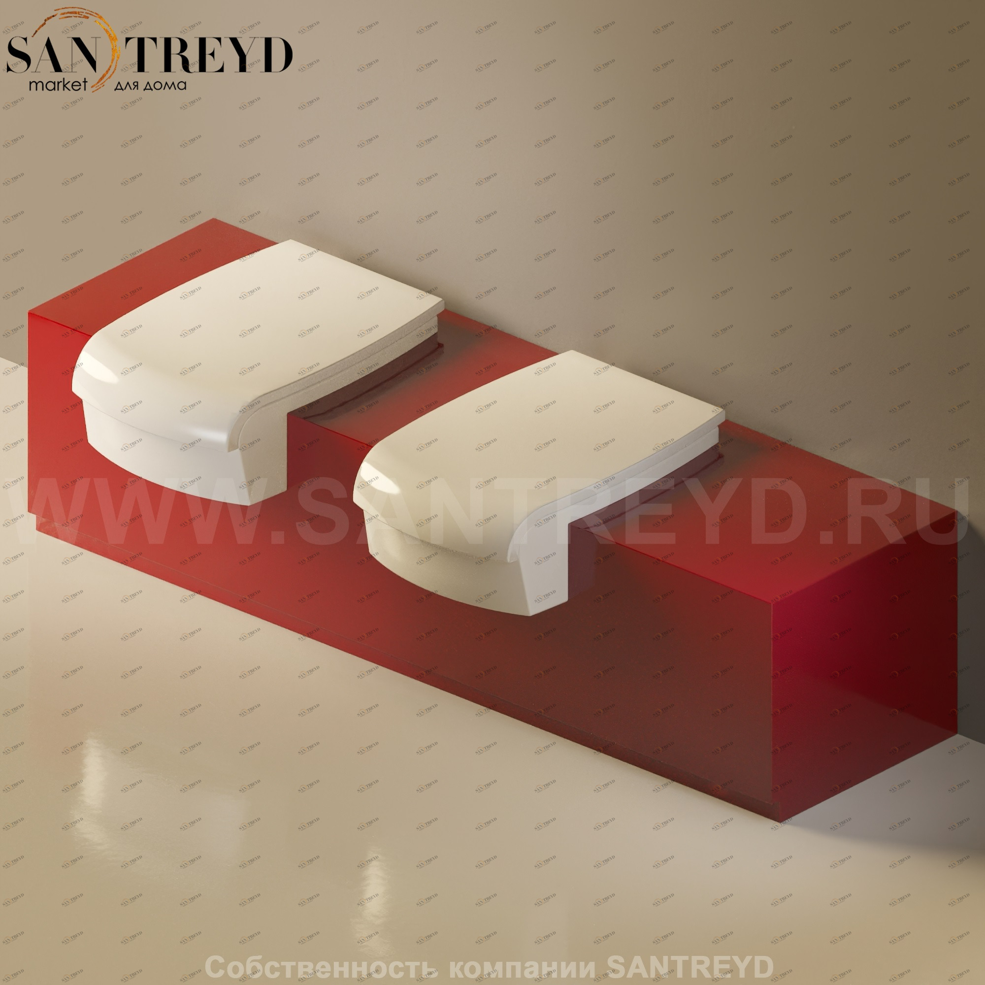 Flaminia UNA Консоль для унитаза и биде от 200 до 240 см красная UNA240WB.3011 Ceramica Flaminia UNA240WB3011