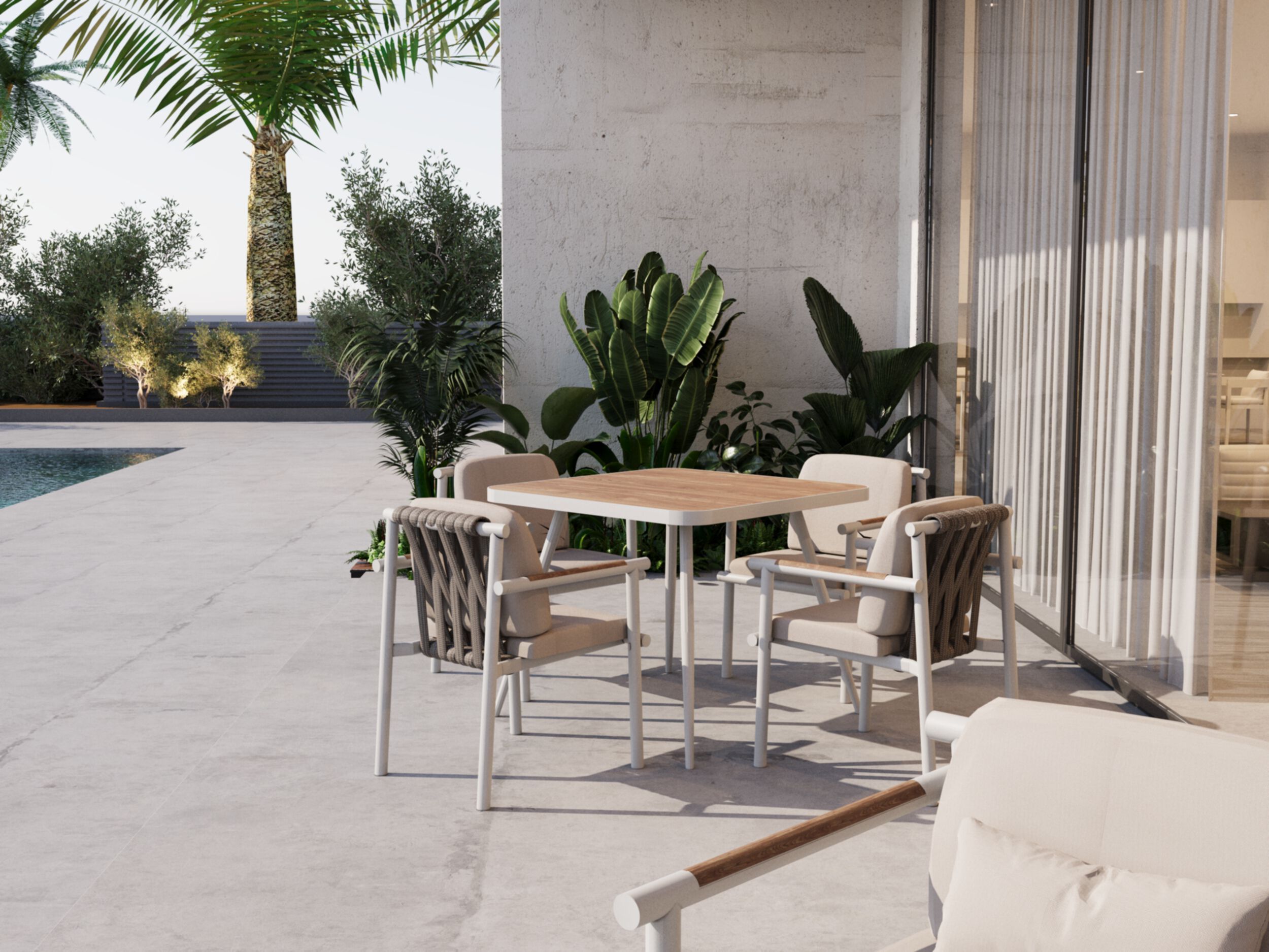 Алюминиевый стул с порошковым покрытием с подлокотниками 10Deka Aurora ARCH-00038091 - Вид №1