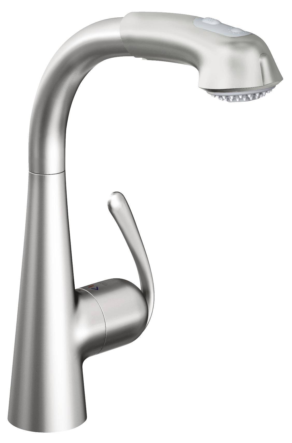 Смеситель для кухни GROHE Zedra с выдвижным изливом, нержавеющая сталь (32553SD0)
