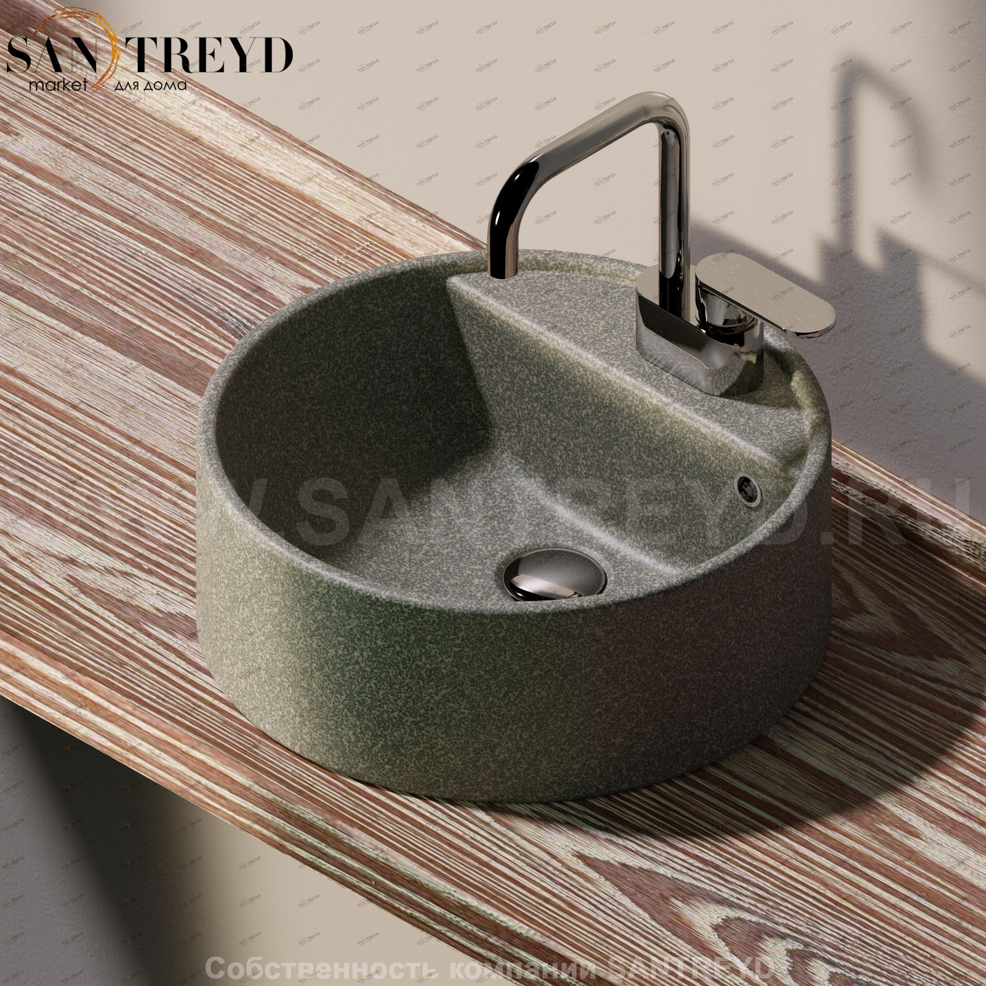 505042A7037 Накладная раковина на столешницу  круглая Ceramica Flaminia Twin