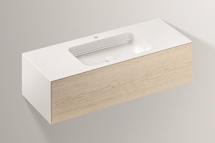 5157816000 Умывальник с тумбой, wp.folio5, белая, proshield, под дерево, матовый дуб Alape серия FO (Folio) 