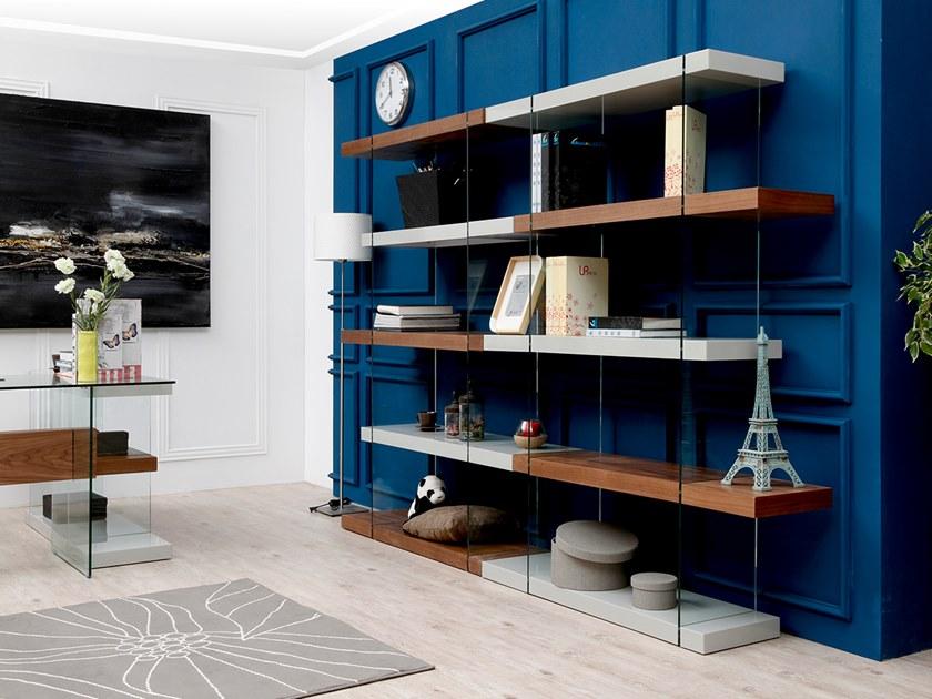 Angel Cerdá Книжный шкаф с открытыми разделениями из дерева и стекла Loft tendencia 3025 Angel Cerda - Вид №3
