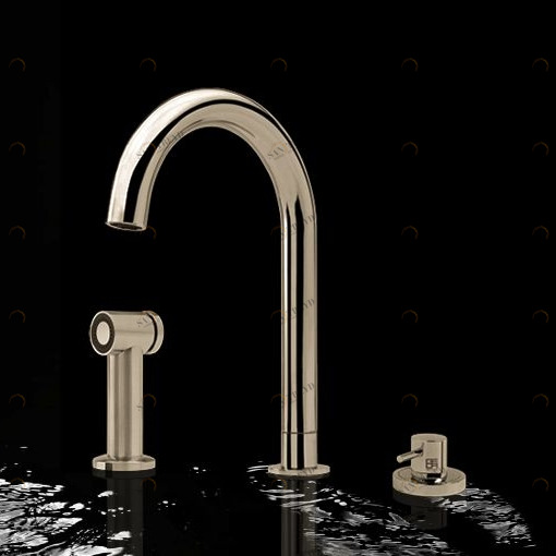 Смеситель на три отверстия 7NUBAP38 Geda Nextage Nuba+ с поворотным изливом и душем Nuba PLUS