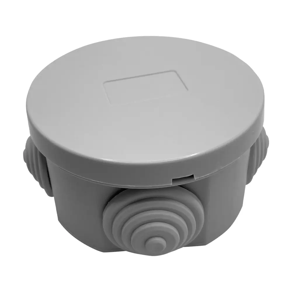 Распределительная коробка круглая открытая Lexman D 80x40 мм 4 ввода IP44 цвет серый 87964078 STLM-2109001 