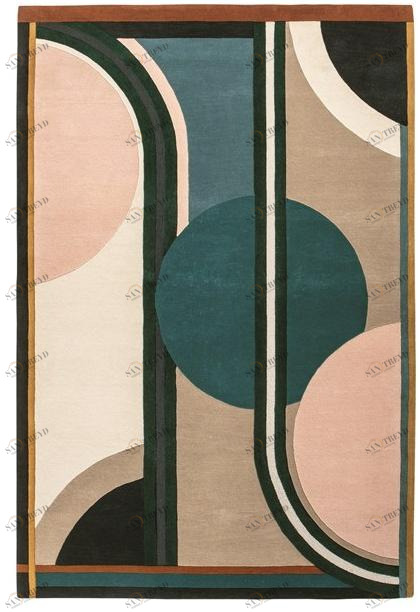 Toulemonde Bochart Прямоугольный шерстяной коврик с геометрическими мотивами The designers sun-id-1357374