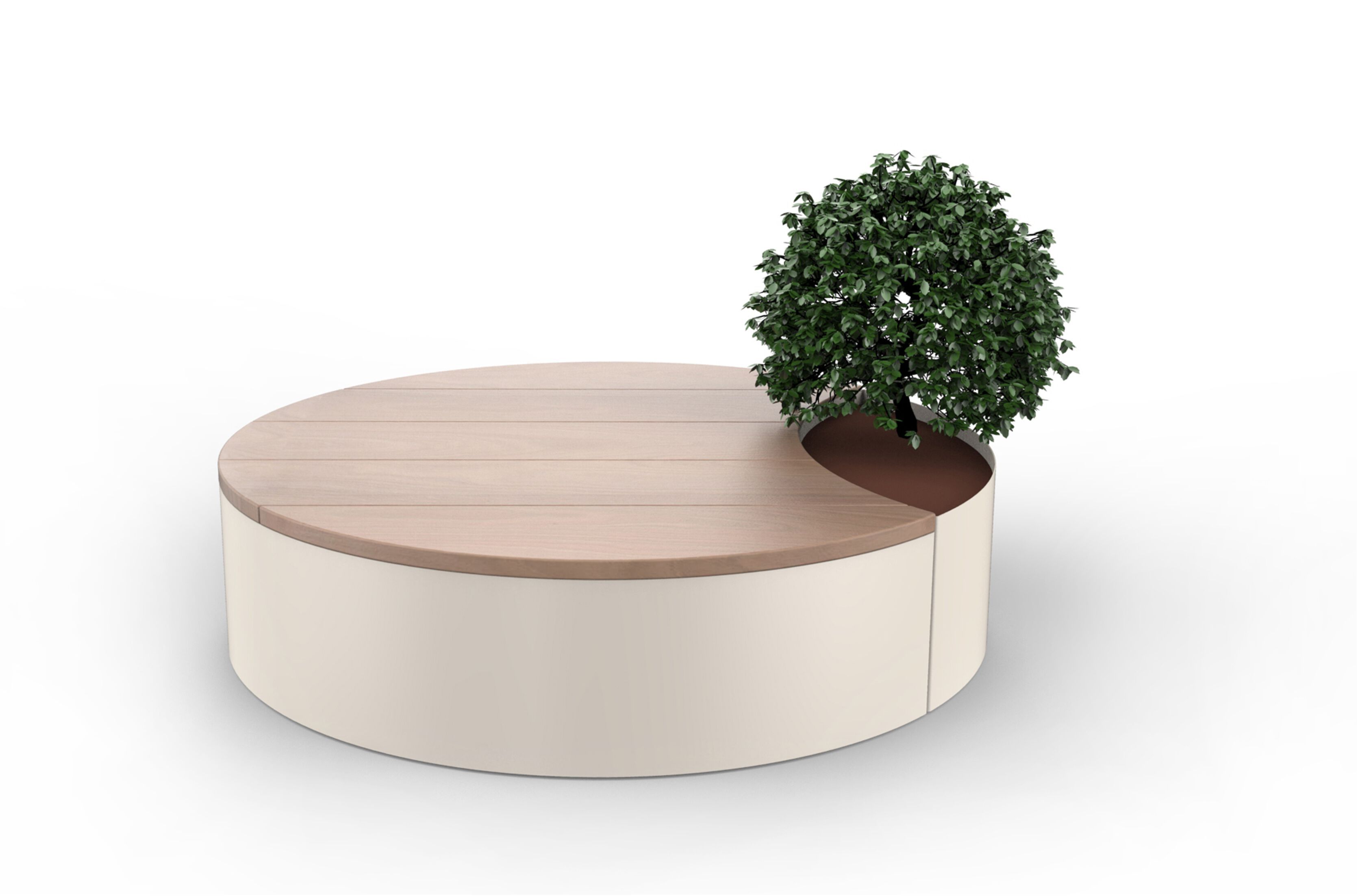 Секционная круглая скамейка из стали и дерева со встроенной плантатором CITYSì CIRCUS ARCH-00096184 - Вид №5