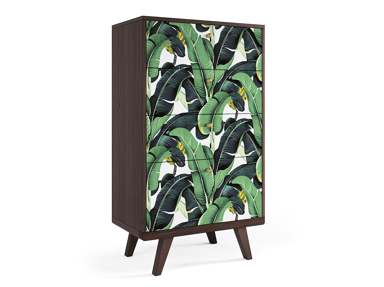 Комод высокий с рисунком "Принт 025" Thimon THE IDEA КОМОДЫ THIMON 209992 Зеленый;коричневый;разноцветный  - Вид №1
