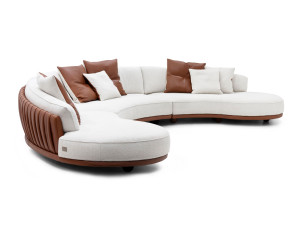 Кожаный изогнутый диван