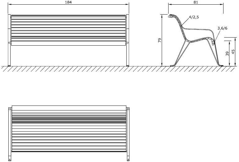 Euroform W Скамья из дерева с подлокотниками со спинкой sun-id-1391600 - Вид №5