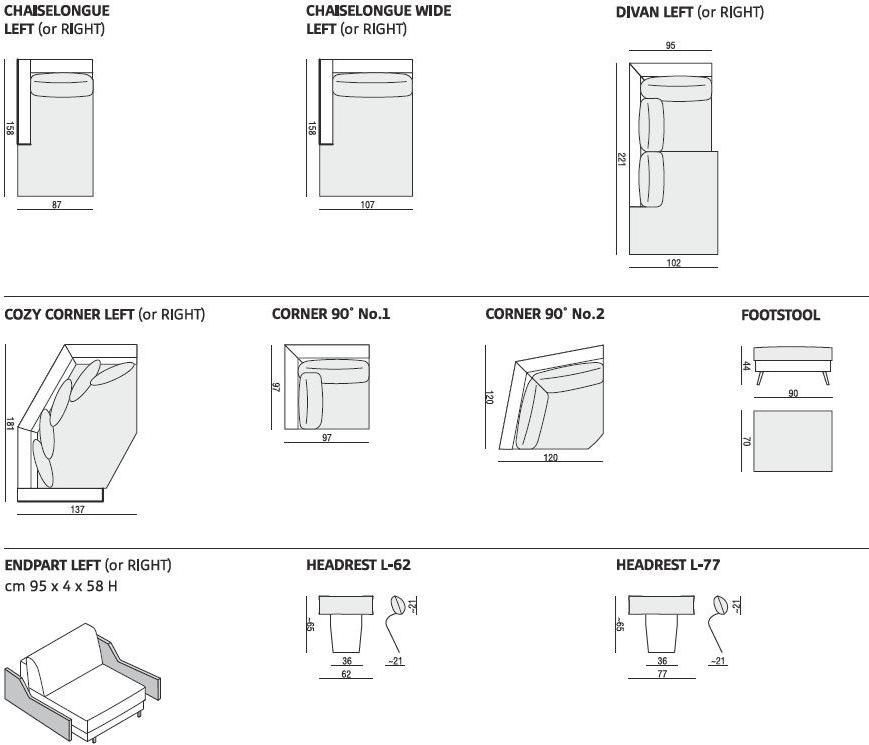 Sits Диван из ткани с шезлонгом Ronja sun-id-1405814 - Вид №7