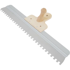 Шпатель поверхностный зубчатый из нержавеющей стали, 600 мм, деревянная ручка Hardy