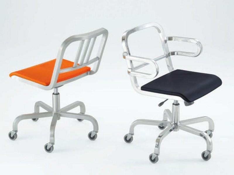 Emeco Вращающееся кресло из алюминия с колесами Nine-o™ sun-id-1471345 - Вид №12