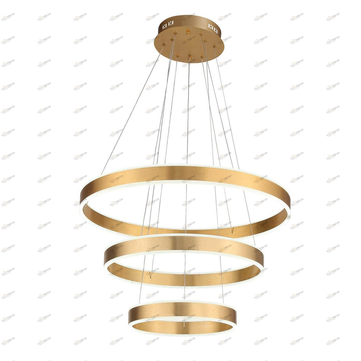 Люстра светодиодная подвесная золото 3 яруса ST Luce Onze SL944.203.03 ST LUCE ДИЗАЙНЕРСКИЕ, ONZE 00-3834524 Белый;золото 