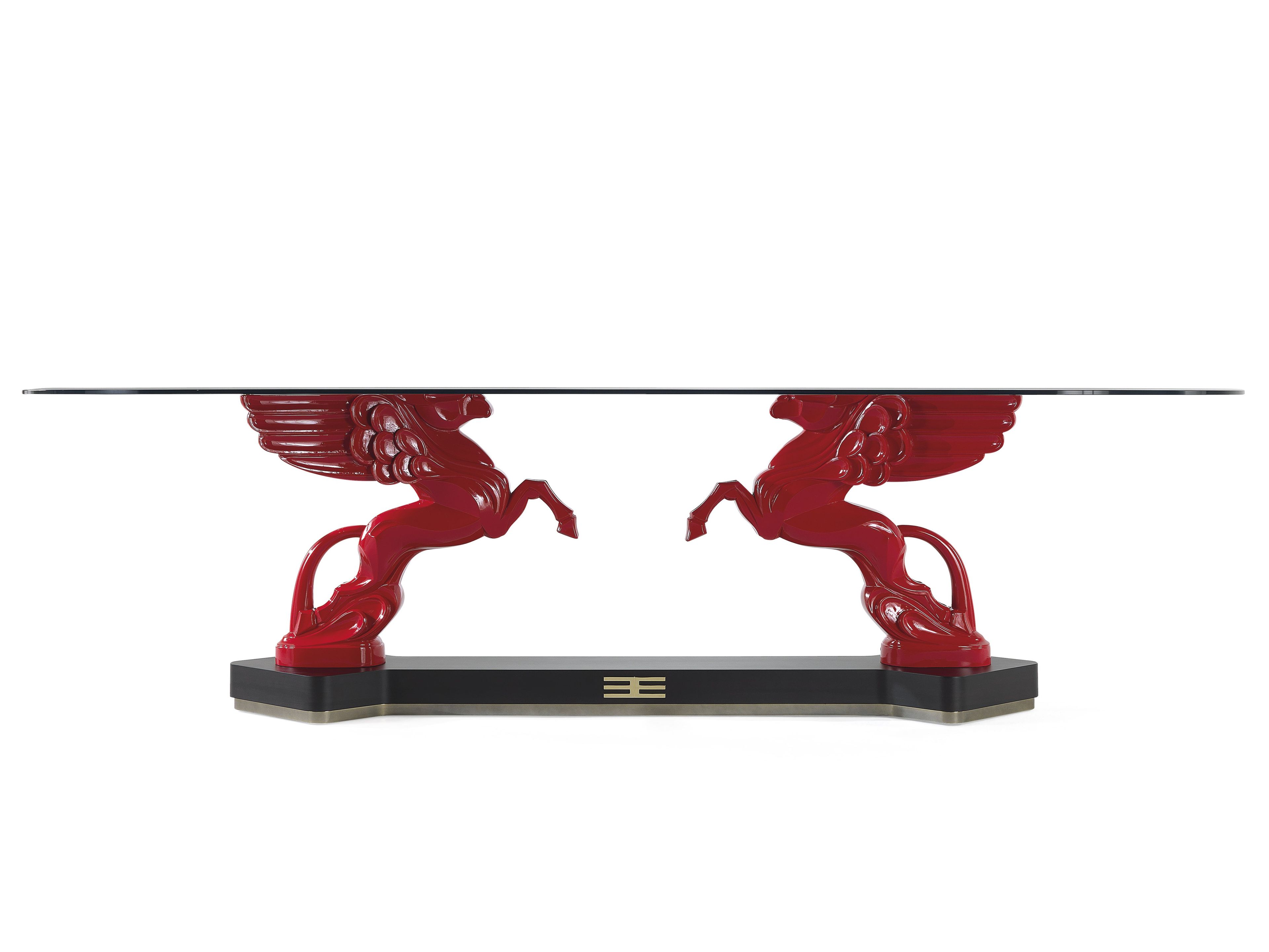 Деревянный и стеклянный стол ETRO Home Interiors Mythos ARCH-00148320