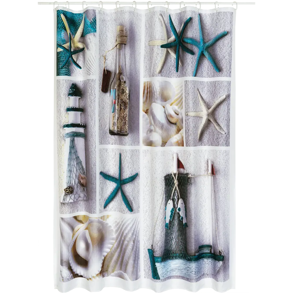 Штора для ванной комнаты «Cruise» 180х200 см цвет белый SWENSA SWC STLM-2009416 - Вид №1