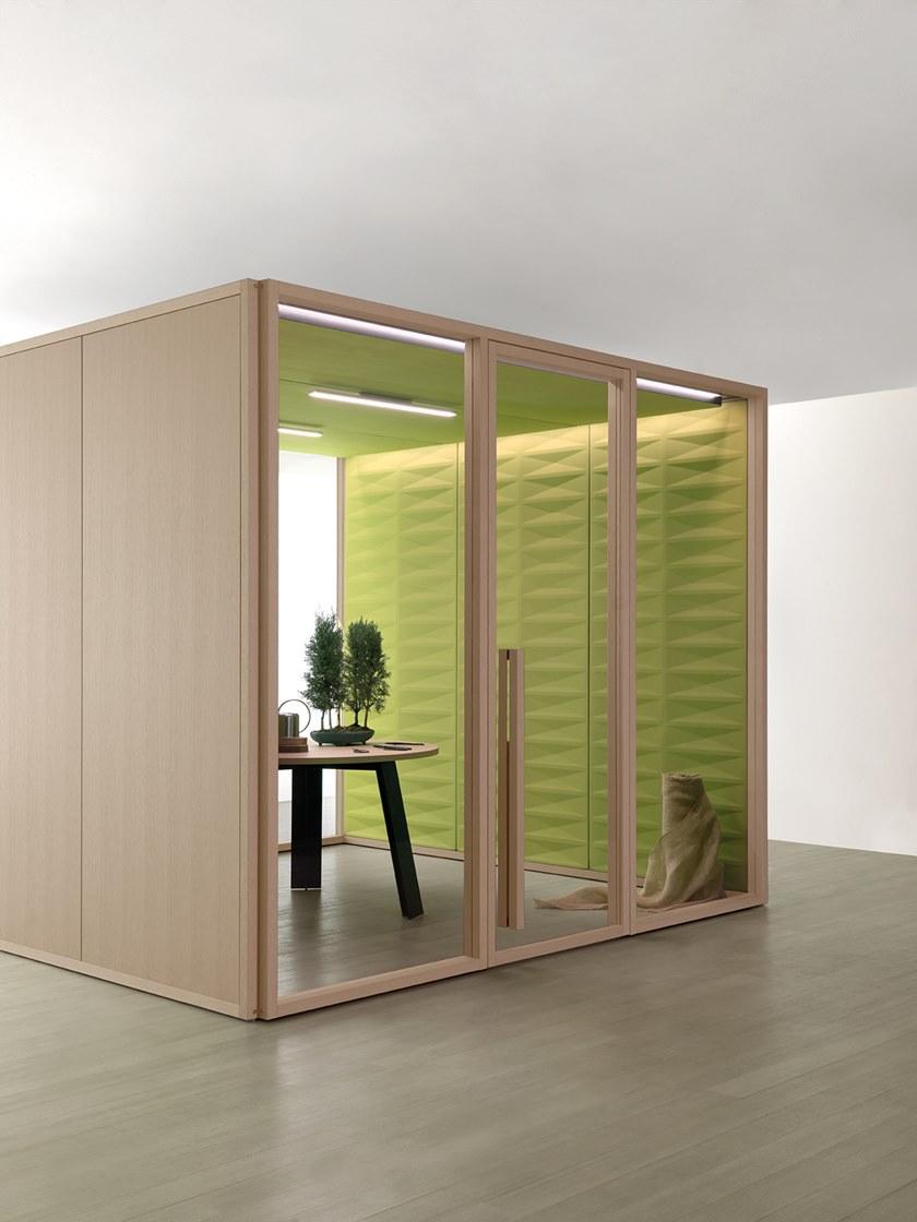 Citterio Акустический офисный остров из дерева и стекла sun-id-1369862 - Вид №3