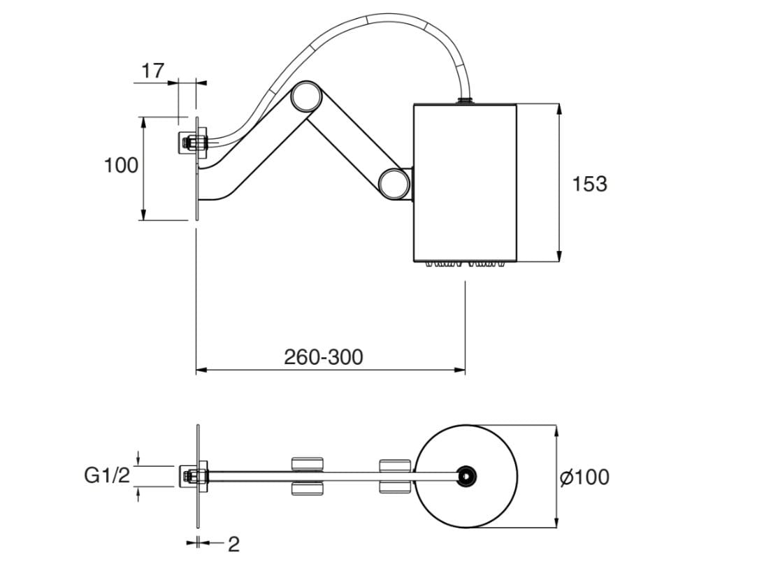Настенная регулируемая круглая душевая головка CRISTINA Rubinetterie насадки для душа и рычаги - Shower &amp ARCH-00074091 - Вид №2