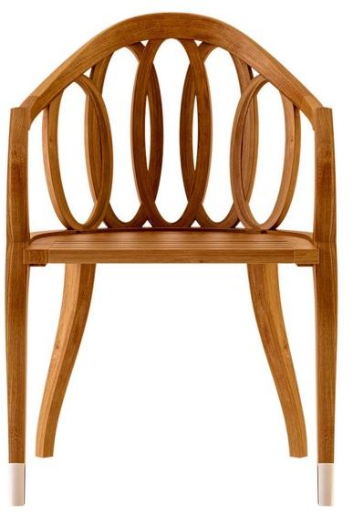 ASTELLO Садовый стул из тика с подлокотниками Tulipe Tu.sf1.l1 - Вид №2