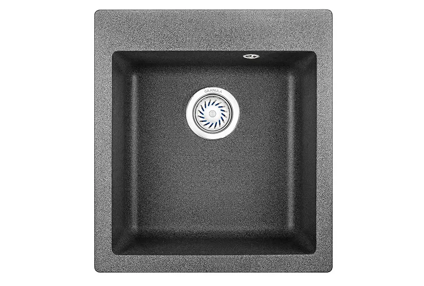 4201, ГРАФИТ (ЧЁРНО-СЕРЫЙ), кухонная мойка, кварц GRANULA 4201-ST75 - Вид №1