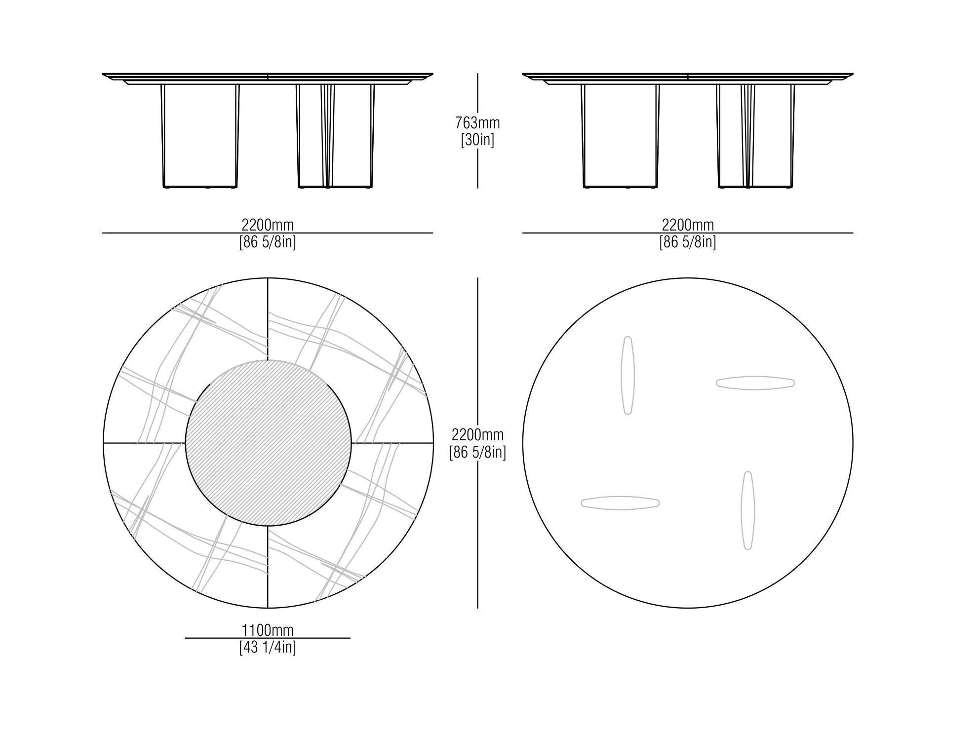 Круглый мраморный стол с Lazy Susan MisuraEmme ALA NEW ARCH-00120208 - Вид №11