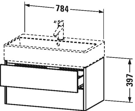 XS419507575 XSquare Тумбочка подвесная Лен, декор Duravit - Вид №1