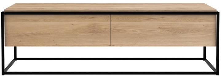 Ethnicraft Низкая тумба под телевизор из дуба с откидными дверцами Monolit 26878/26879 - Вид №1