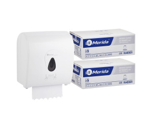 PROMO12 TOP серый механический диспенсер для полотенец за 100 злотых нетто при покупке 2 коробок полотенец CLASSIC AUTOMATIC RAB301 (12 x 250 м = 3000 м, 12 500 листов) Merida