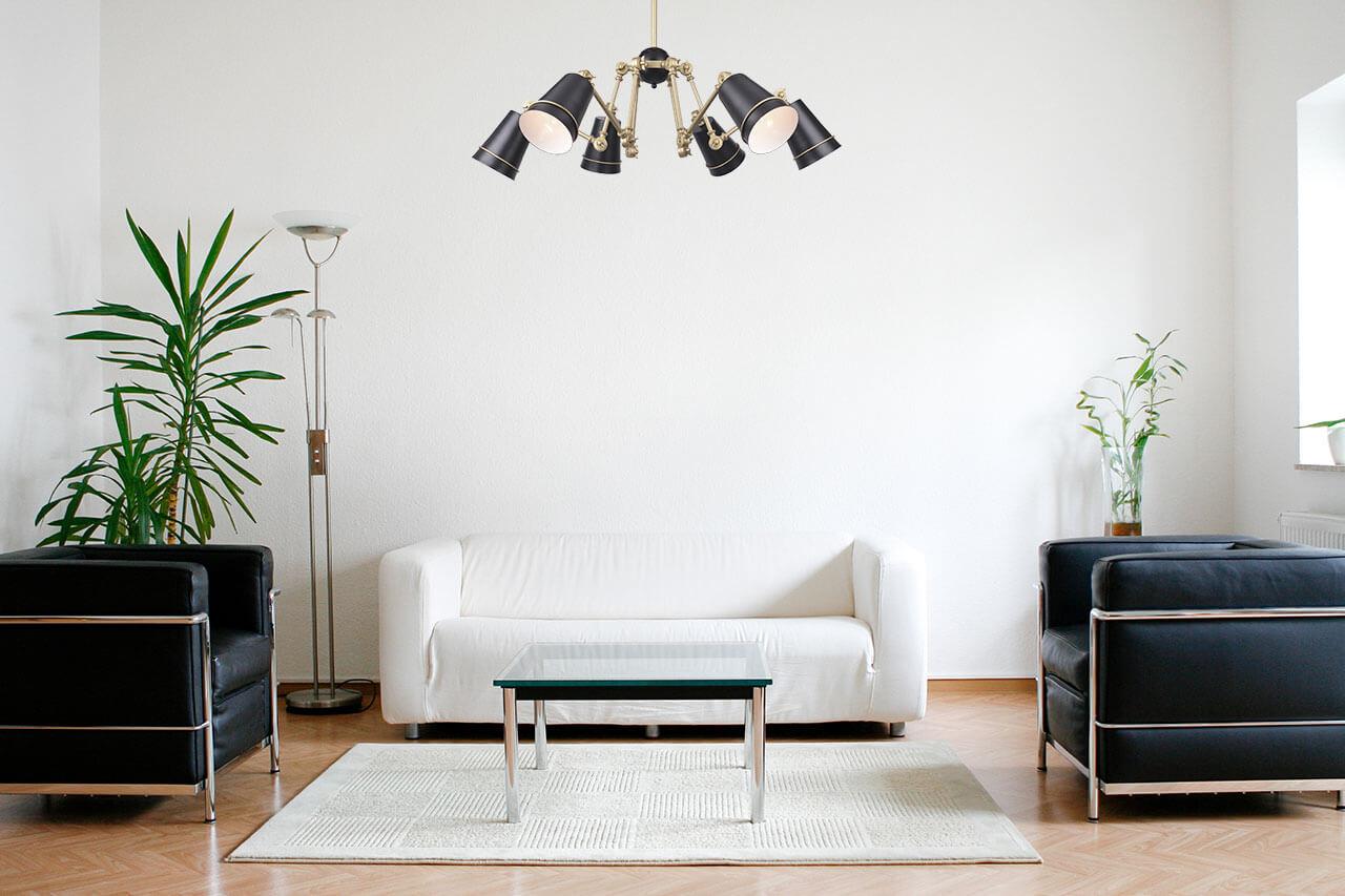 Подвесная люстра Divinare 8035/19 LM-6 DIVINARE ДИЗАЙНЕРСКИЕ 108103 Черный  - Вид №1