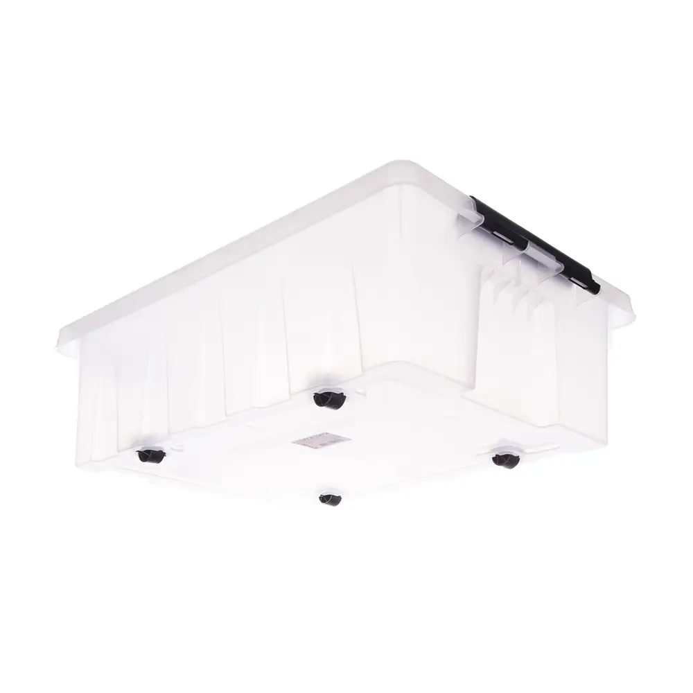 Контейнер Rox Box 60x40x18 см 35 л пластик с крышкой и роликами цвет прозрачный STLM-2001535 - Вид №1