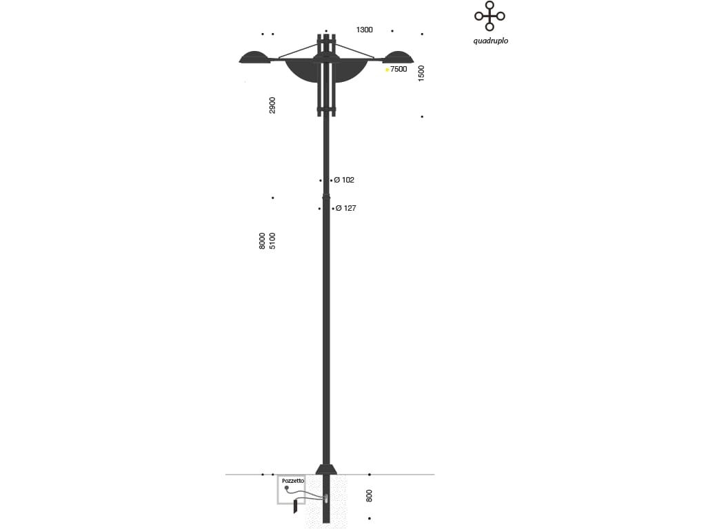 Оцинкованная сталь роторный уличный фонарь EUROCOMITALIA SKY R4 ARCH-00140563 - Вид №2