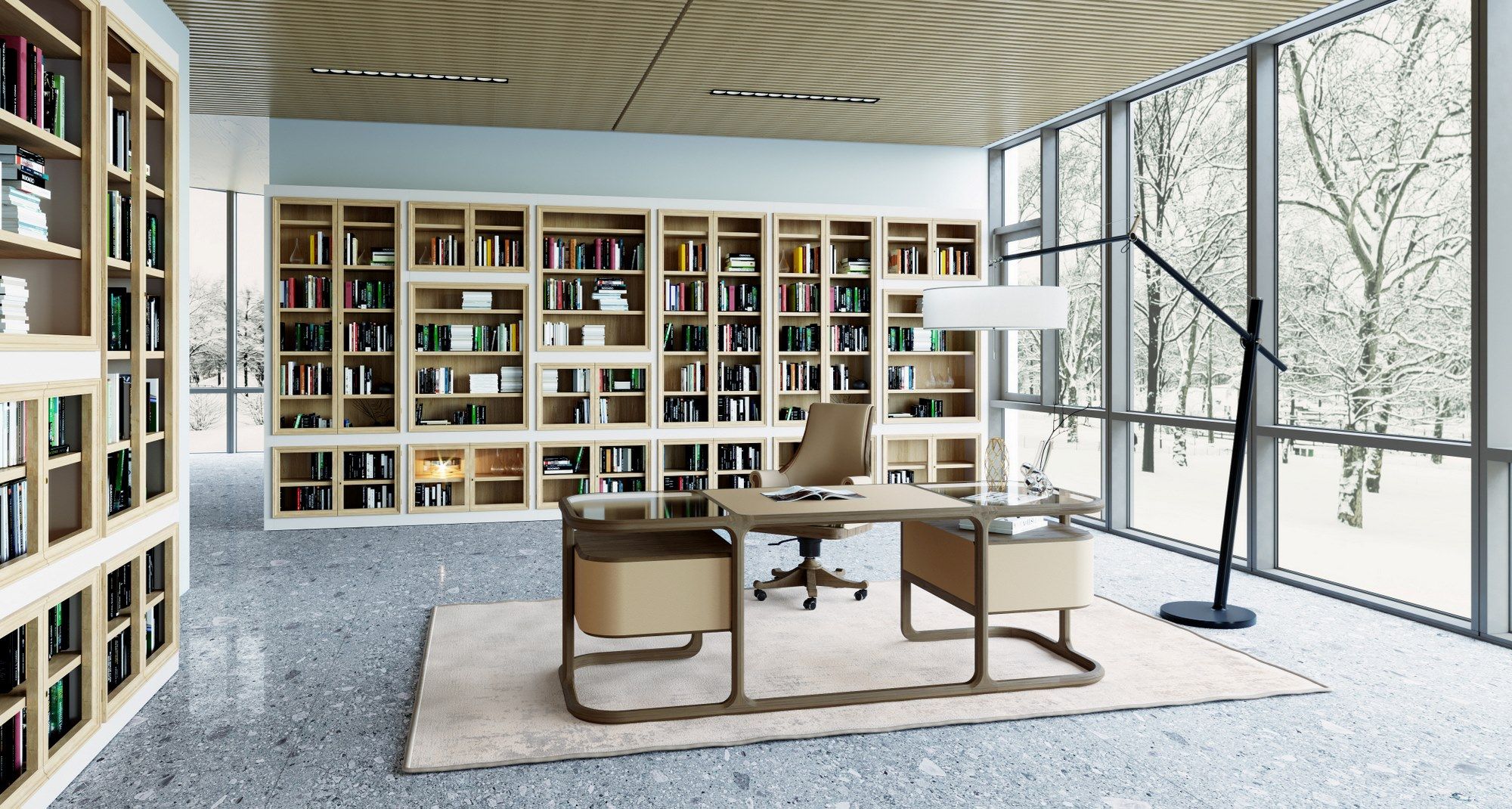 Секционный книжный шкаф из вишни Morelato Maschera ARCH-00115009 - Вид №4